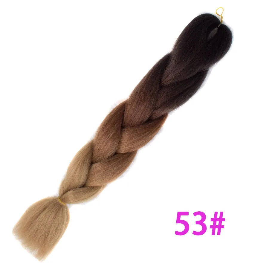 VERVES Ombre Jumbo Braids — 24" 100 g Two-Tone Synthetic Braiding Hair (Pink/Black/Blue)