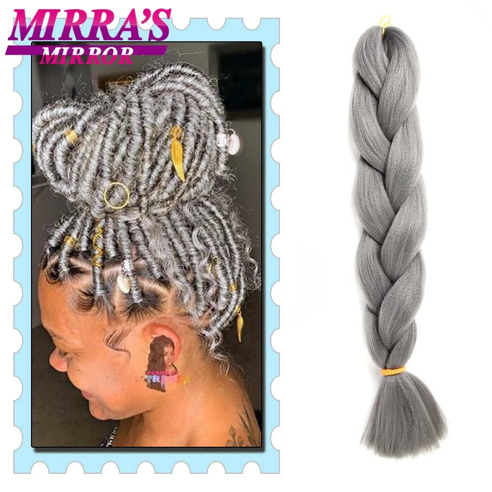 Synthetic Braiding Hair 24 Inch Kanekalon Braids Extensions Ombre Hair for Box Braid Crochet Jumbo Braiding Hair Pre Stretched