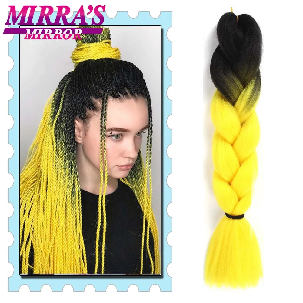 Synthetic Braiding Hair 24 Inch Kanekalon Braids Extensions Ombre Hair for Box Braid Crochet Jumbo Braiding Hair Pre Stretched