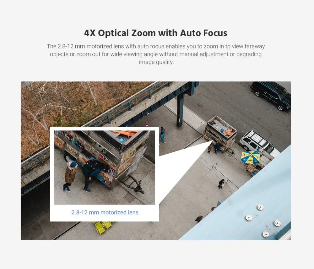 ANNKE Smartest 4MP Super HD PTZ Camera Security POE Camera 4X Optical Zoom Surveillance IP Camera With AI Detection Audio Record