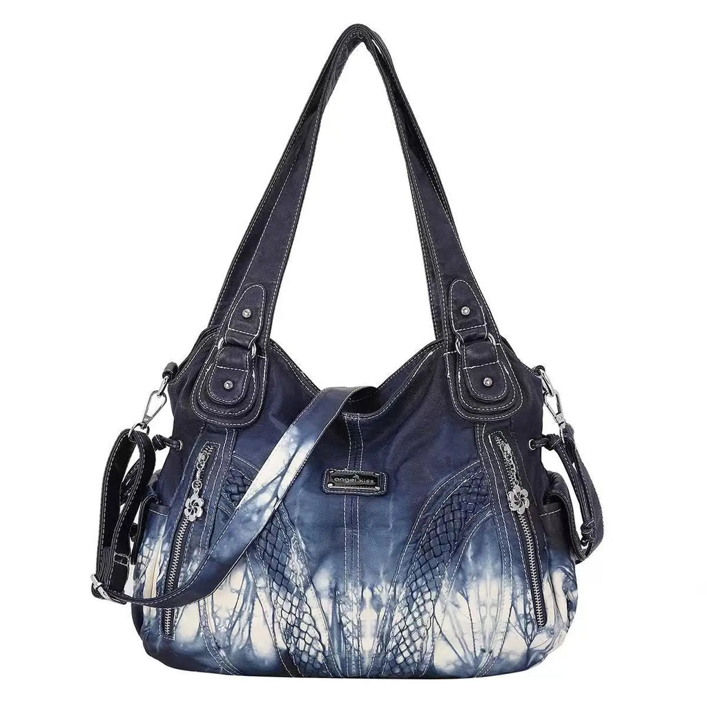 Angel kiss Women Handbags Satchel Top-handle Handbag 2023 PU Shoulder Bag Soft Dumpling Pack Multi-pockets Shoulder Purse Bags