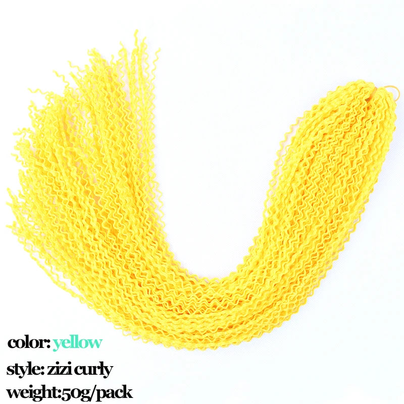 Full Star Curly ZIZI Box Braids 22" Crochet Braids Synthetic Hair Extensions Long Green Blue Pink Red Pre-Looped Twisted Hair