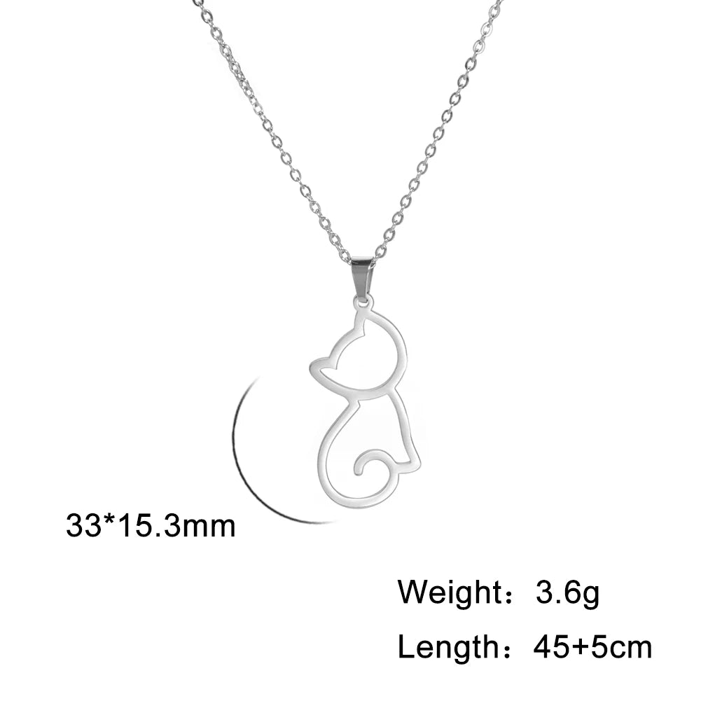 Cute Dog Paw Pendant Necklace | Stainless Steel Animal Footprint Chain for Women & Girls