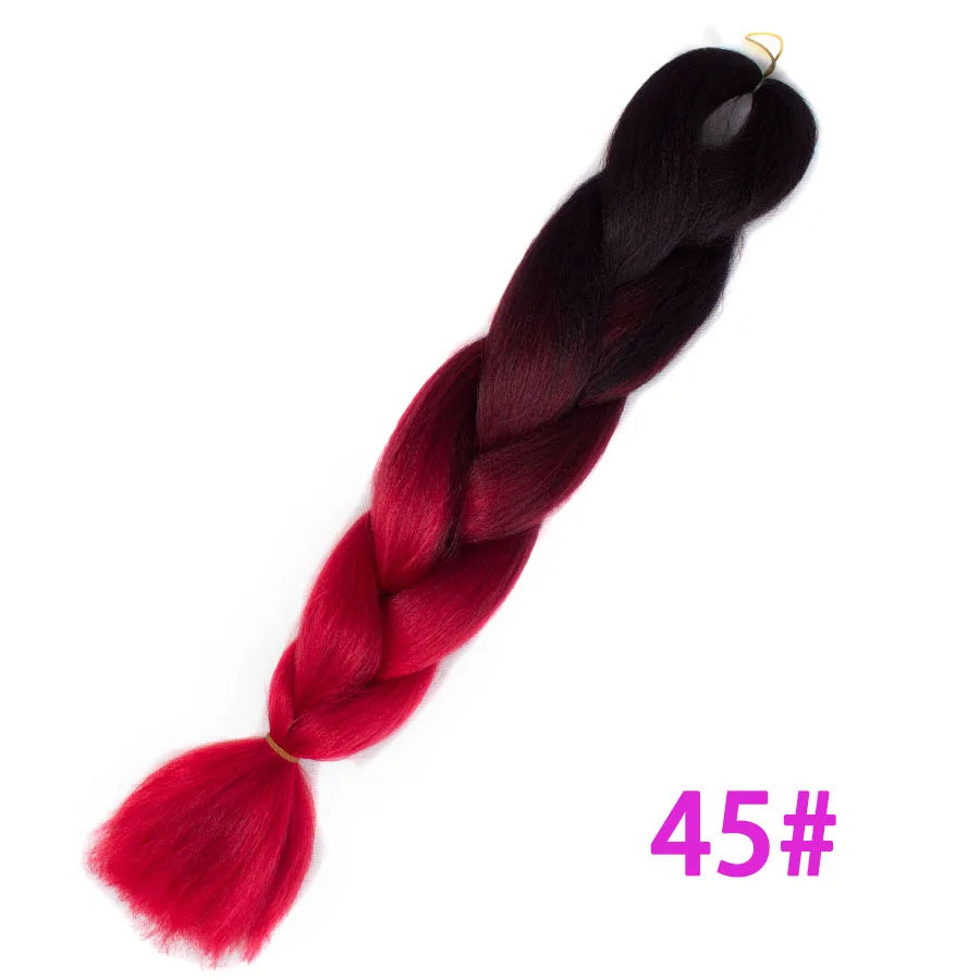 VERVES Ombre Jumbo Braids — 24" 100 g Two-Tone Synthetic Braiding Hair (Pink/Black/Blue)