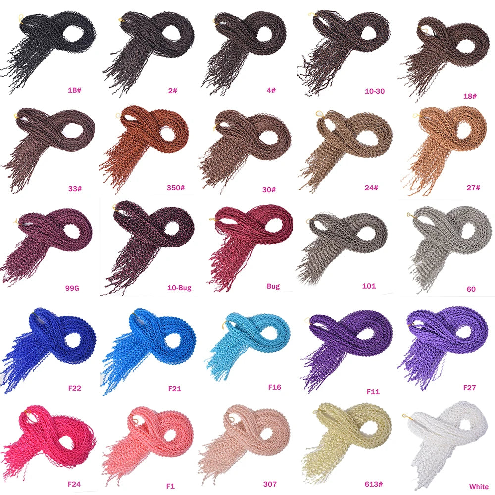 Trend Way 25inch 50g/Package Synthetic Extensions Braiding Hair Blonde For Women 25inch Curly Box Braids Zizi Crochet Hair Black