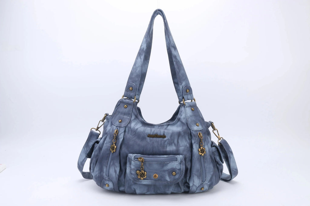 Women Handbags Satchel Top-handle Handbag Small PU Shoulder Bag 12.5”x4.4” Dumpling Pack Multi-pockets Shoulder Bags