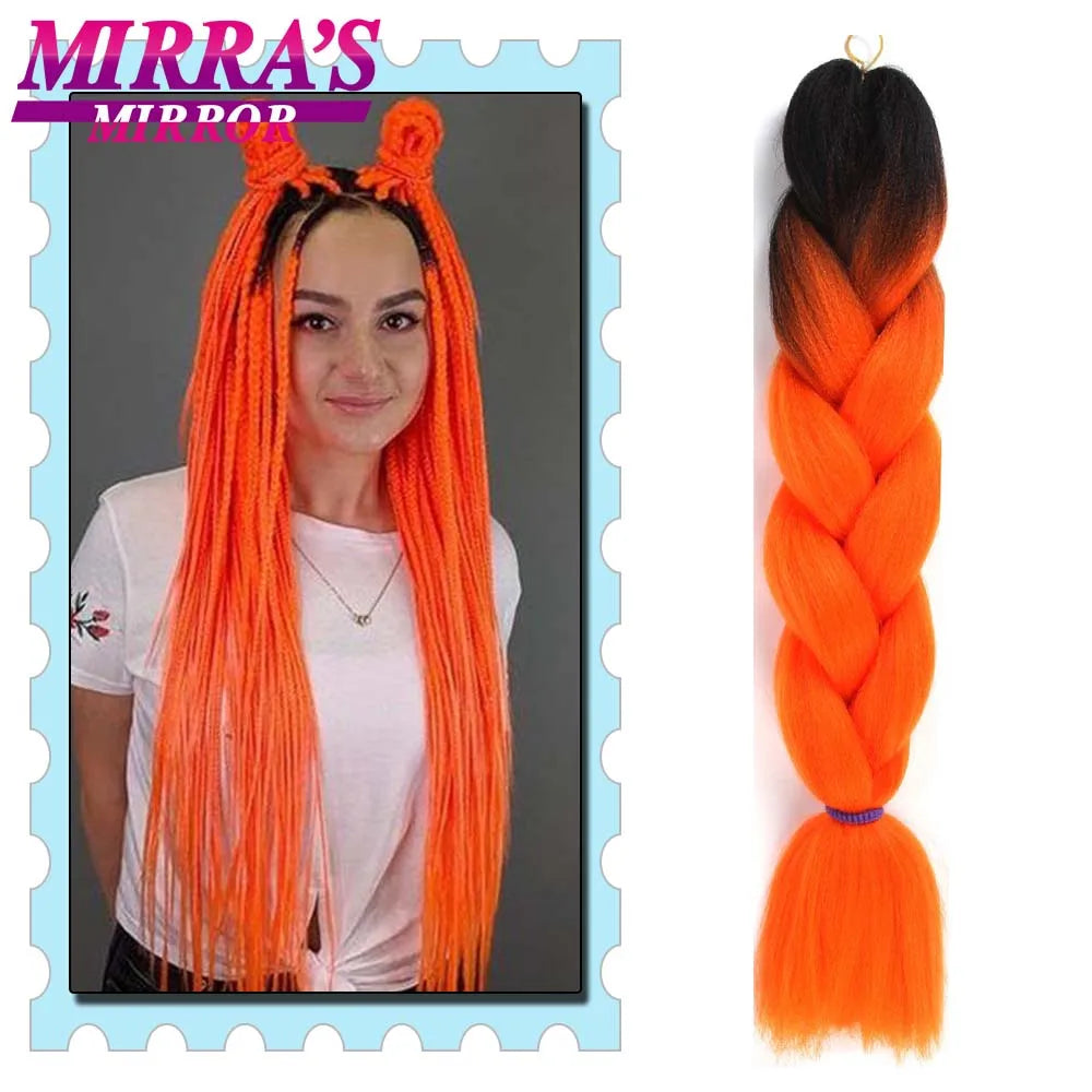 Synthetic Braiding Hair 24 Inch Kanekalon Braids Extensions Ombre Hair for Box Braid Crochet Jumbo Braiding Hair Pre Stretched