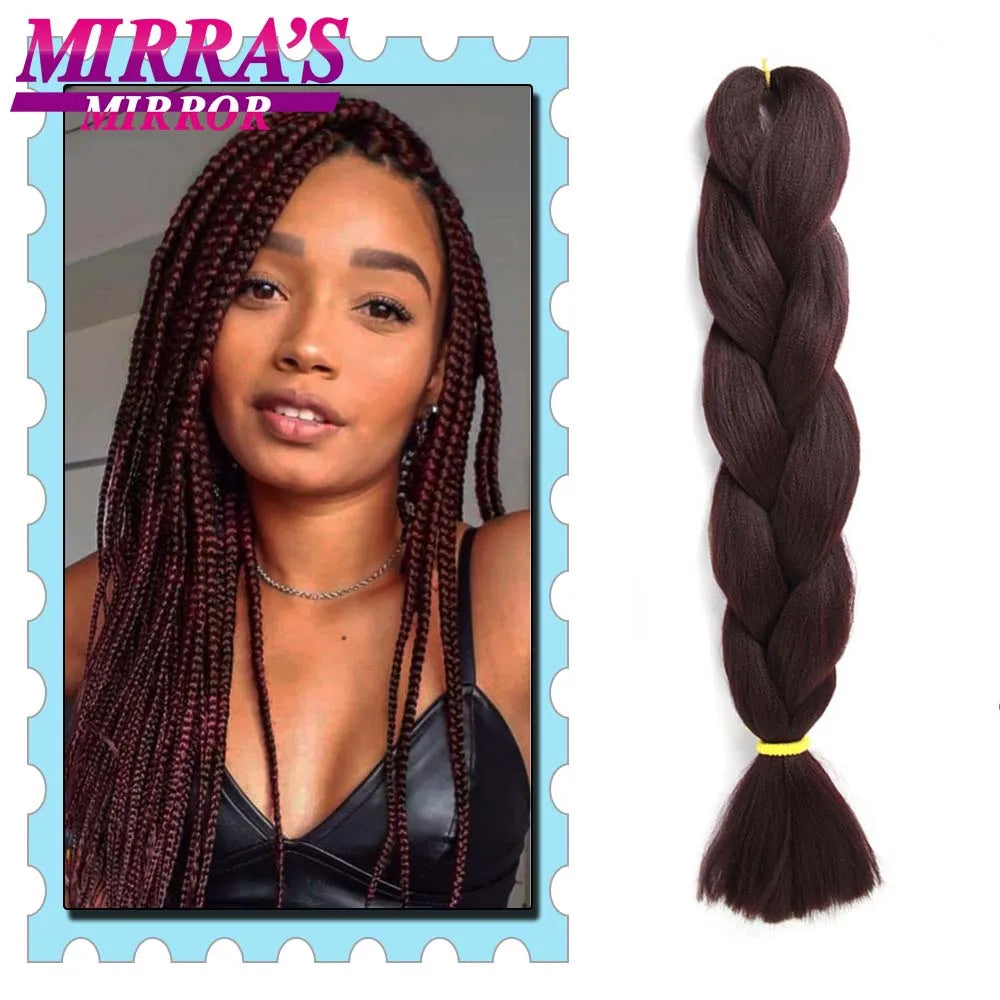 Synthetic Braiding Hair 24 Inch Kanekalon Braids Extensions Ombre Hair for Box Braid Crochet Jumbo Braiding Hair Pre Stretched