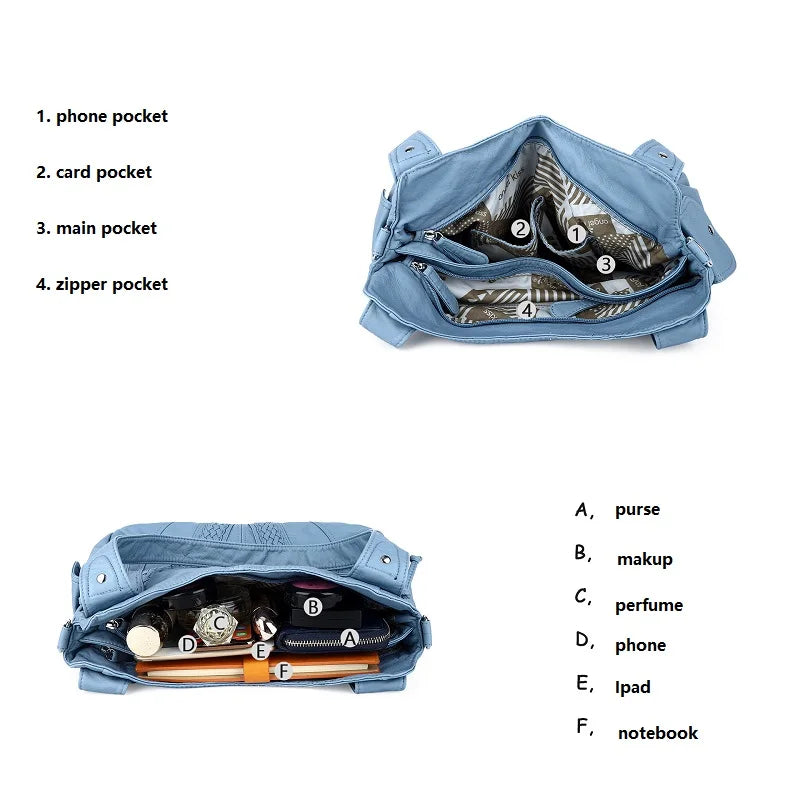 Angel kiss Women Handbags Satchel Top-handle Handbag 2023 PU Shoulder Bag Soft Dumpling Pack Multi-pockets Shoulder Purse Bags