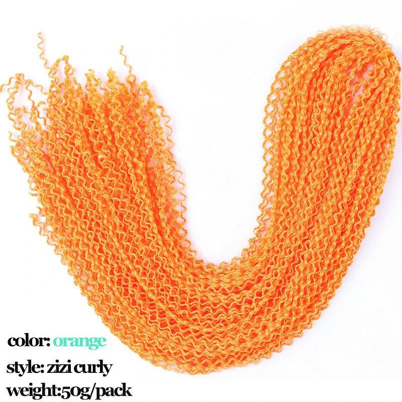 Full Star Curly ZIZI Box Braids 22" Crochet Braids Synthetic Hair Extensions Long Green Blue Pink Red Pre-Looped Twisted Hair