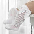 lawadka Baby Girl Socks Toddler Baby Bow Cotton Summer Mesh Baby Knee Socks Newborn Infant Non-slip Long Baby Boys Socks 0-2T