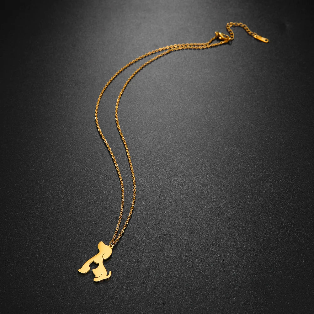 Cute Dog Paw Pendant Necklace | Stainless Steel Animal Footprint Chain for Women & Girls