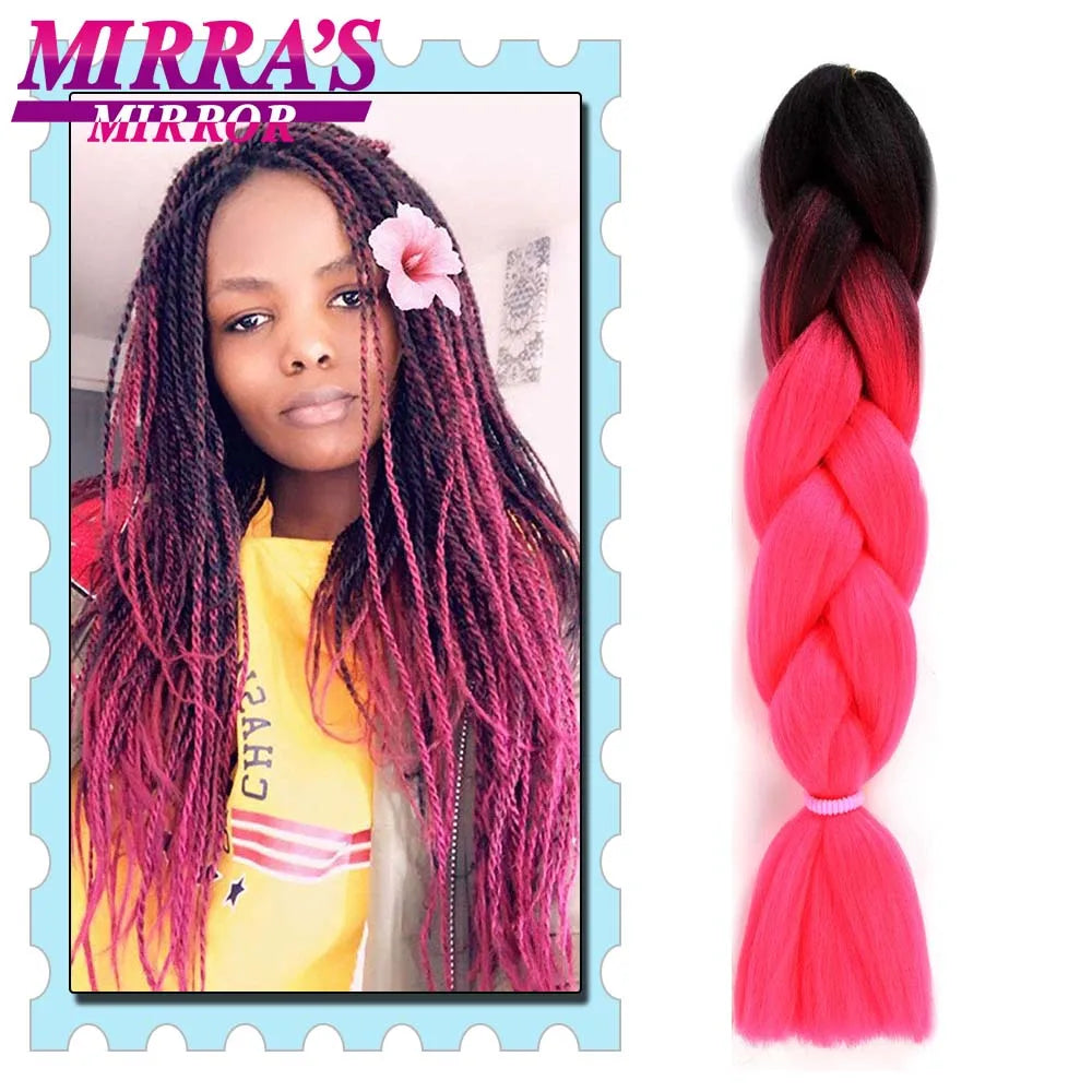Synthetic Braiding Hair 24 Inch Kanekalon Braids Extensions Ombre Hair for Box Braid Crochet Jumbo Braiding Hair Pre Stretched