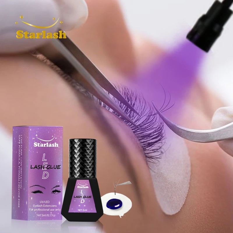 0.3s 0.5s Fast Dry UV/LED Lash Glue 5ml Private Label Lash Adhesive Long Lasting 7-8 Weeks Eyelash Extension Glue