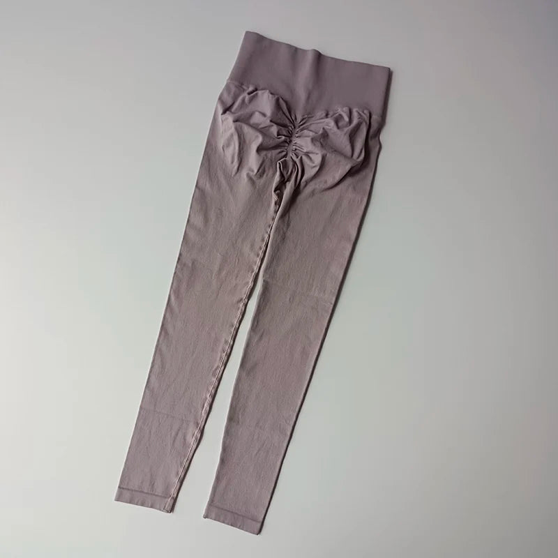 Seamless High-Waist Yoga Leggings – Push-Up Hip Lift Fit