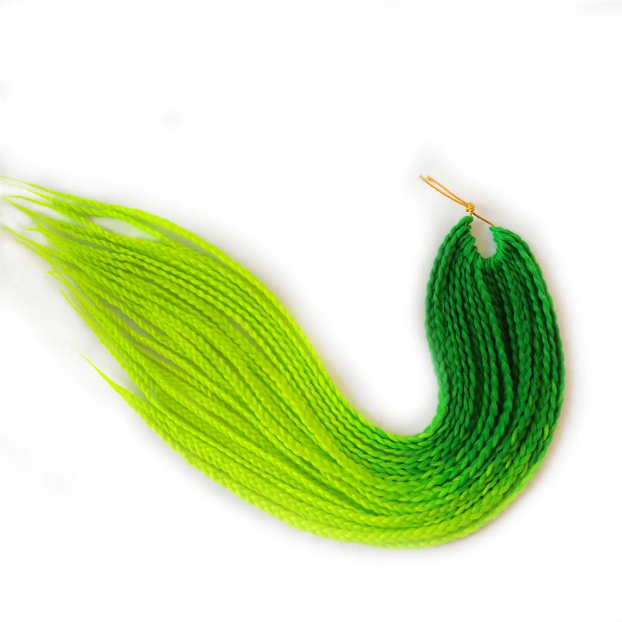 VERVES Crochet Braids Synthetic 24 inch Box Braid 22 Roots/Pcs Ombre Braiding Hair Extensions Heat Fiber Bulk Braid Pink,Black