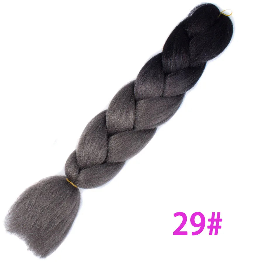 VERVES Ombre Jumbo Braids — 24" 100 g Two-Tone Synthetic Braiding Hair (Pink/Black/Blue)