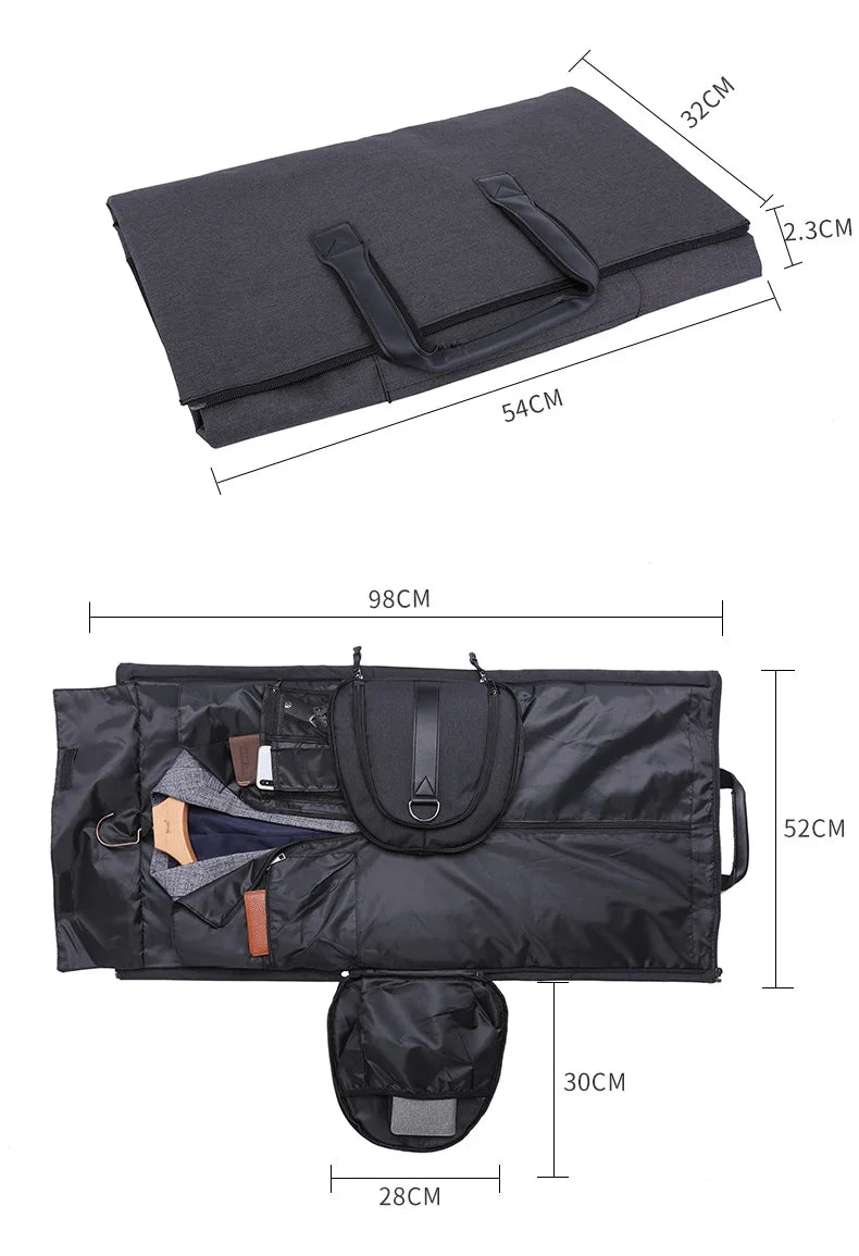 Men Bags Travel Garment Bag Duffel Bag with Shoulder Strap Business Handbags Multiple Pockets Carry on Hanging Suitcase Clothing