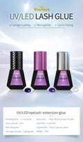 0.3s 0.5s Fast Dry UV/LED Lash Glue 5ml Private Label Lash Adhesive Long Lasting 7-8 Weeks Eyelash Extension Glue