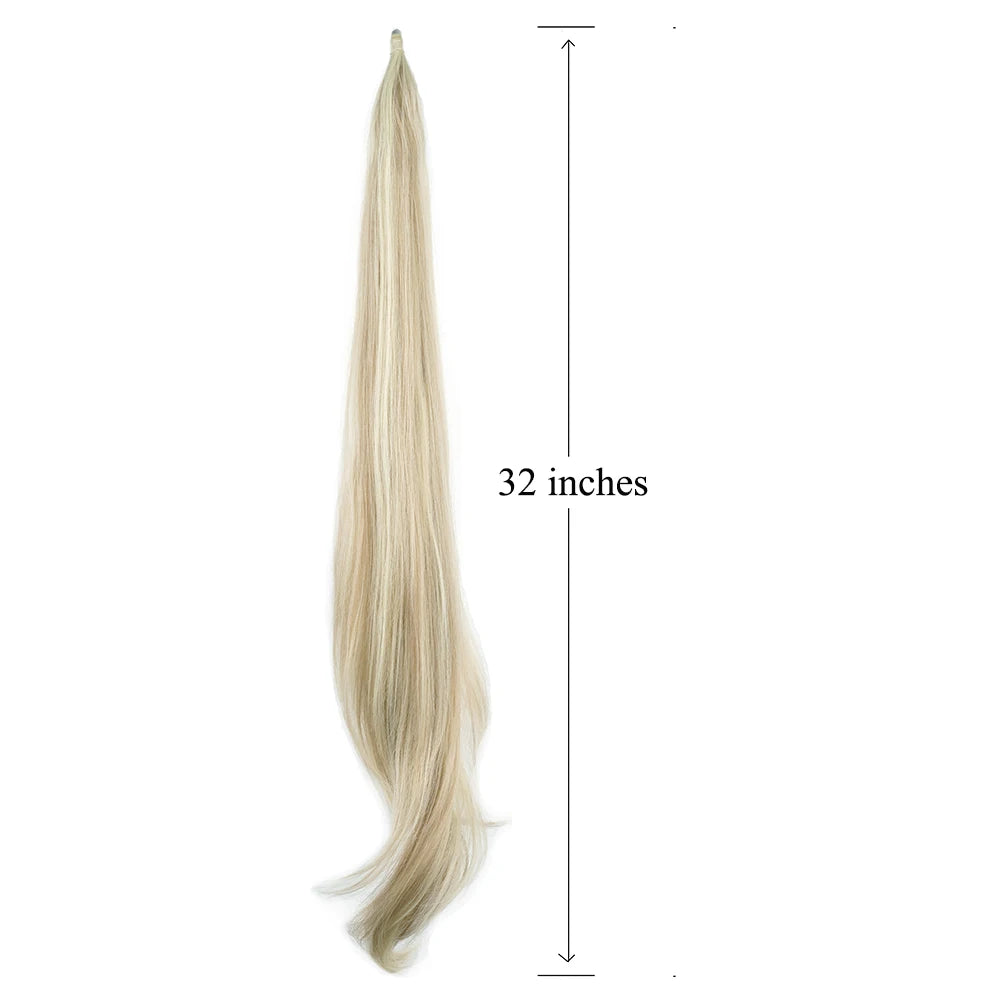 Soowee 32" Clip-In Straight Hair Extension — Heat-Resistant Matte Fiber (100 g, 1-Piece)