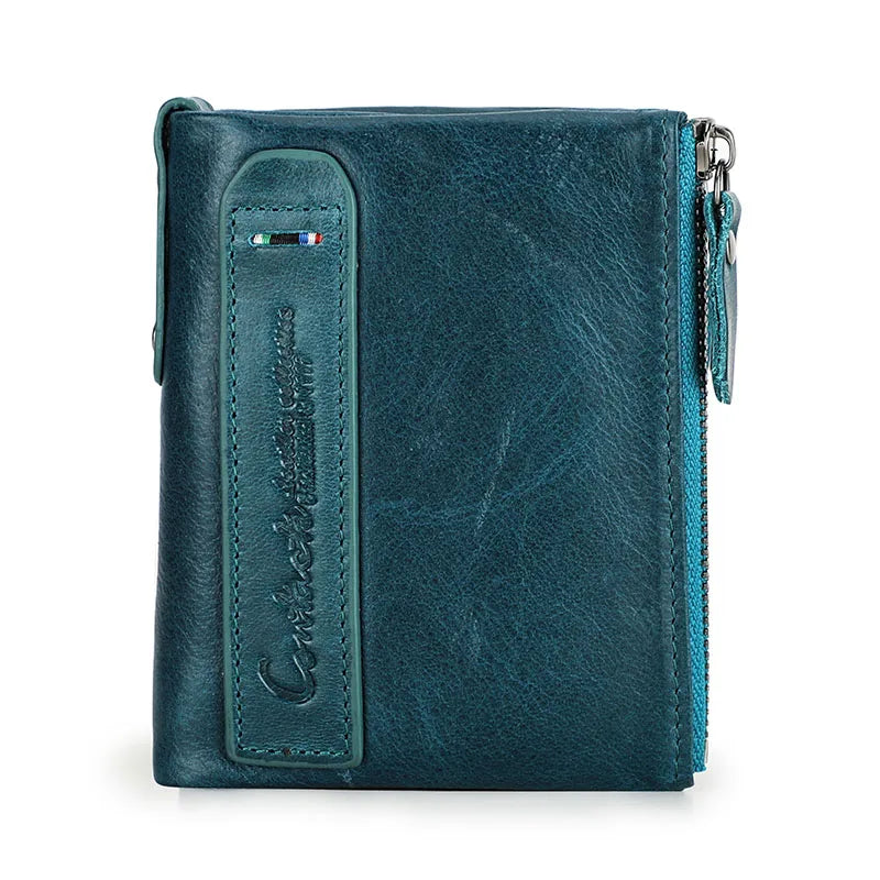 CONTACT'S Fashion Genuine Leather Women Wallet Bifold Card Holder Coin Purse Small Women's Purse Money Clip Men Pocket Wallets