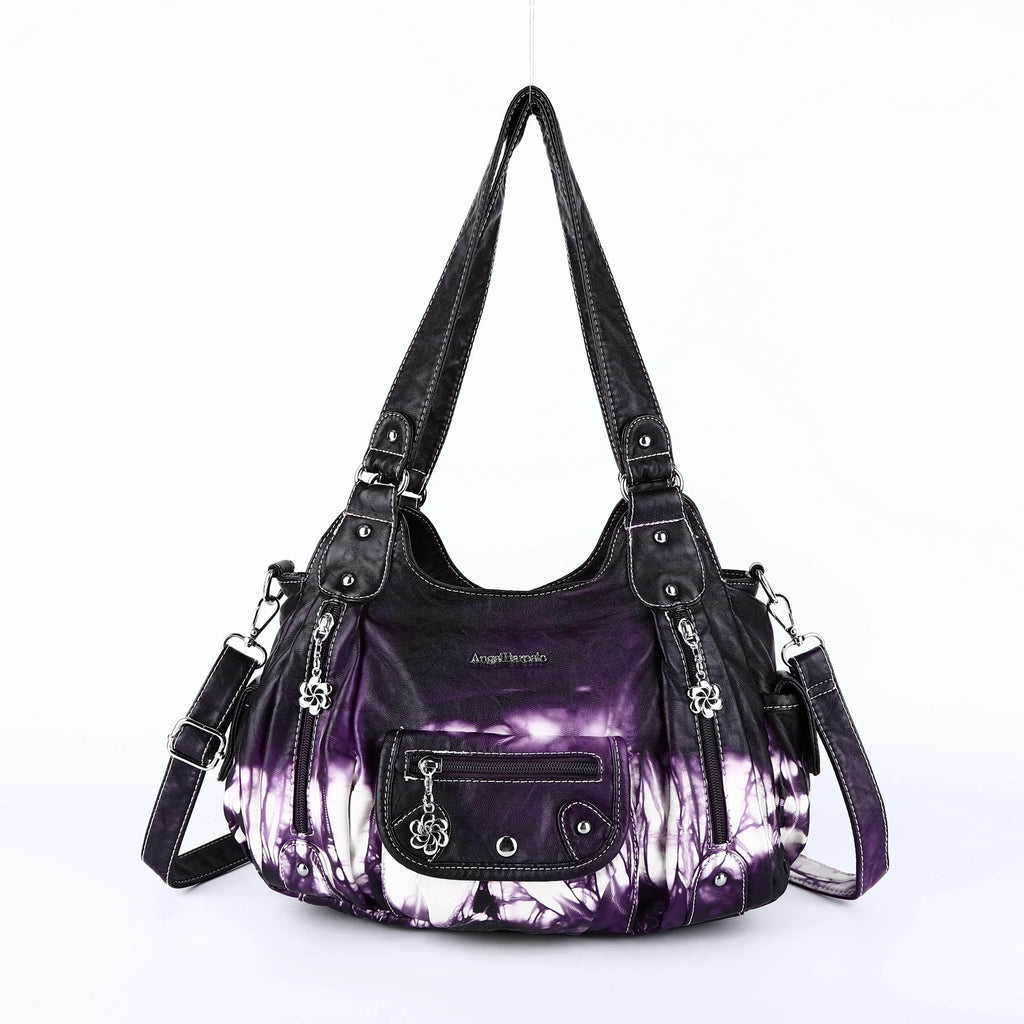 Women Handbags Satchel Top-handle Handbag Small PU Shoulder Bag 12.5”x4.4” Dumpling Pack Multi-pockets Shoulder Bags