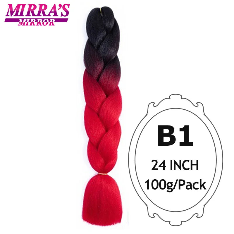 Colorful Jumbo Braiding Hair Extensions For Box Braids Synthetic Hair for Afro Braids Ombre Jumbo Braid Hair DIY Crochet Braid