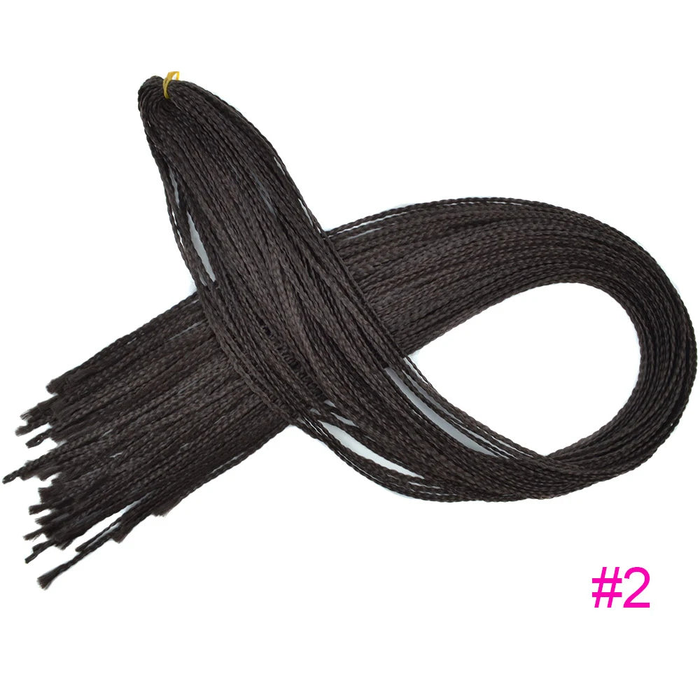 28 Inch Synthetic Zizi Braids Thin Box Braids Hair Extensions Brown Pink Blue Red 613 Box Crochet Braiding Hair For Women 50g