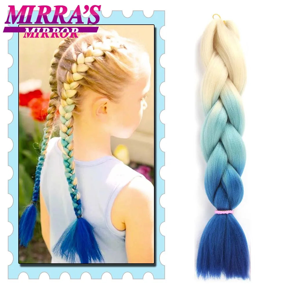 Synthetic Braiding Hair 24 Inch Kanekalon Braids Extensions Ombre Hair for Box Braid Crochet Jumbo Braiding Hair Pre Stretched