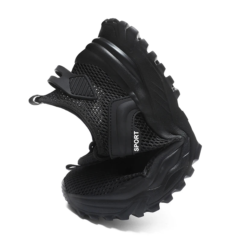 Men's Walk Road Running Shoes Sneakers Track Trail Running Shoes Jogger Outdoor Running Minimal Hollow Out Air Hole Breathable