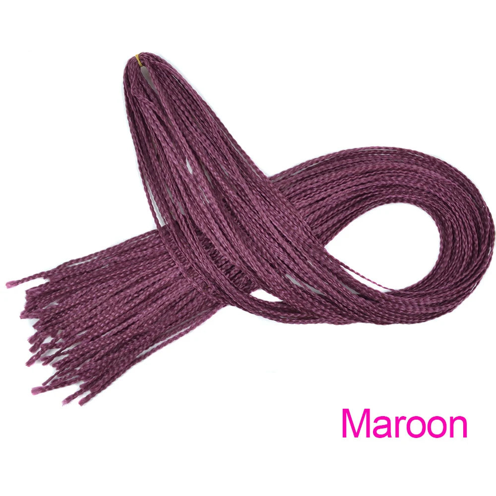 28 Inch Synthetic Zizi Braids Thin Box Braids Hair Extensions Brown Pink Blue Red 613 Box Crochet Braiding Hair For Women 50g