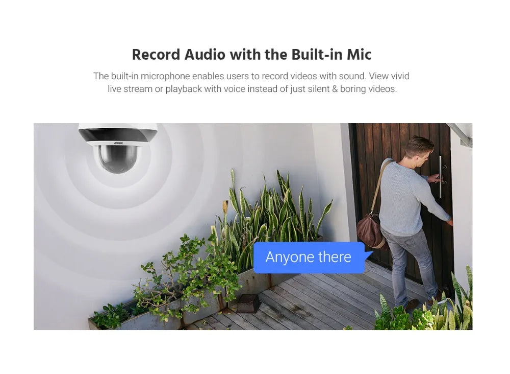 ANNKE Smartest 4MP Super HD PTZ Camera Security POE Camera 4X Optical Zoom Surveillance IP Camera With AI Detection Audio Record