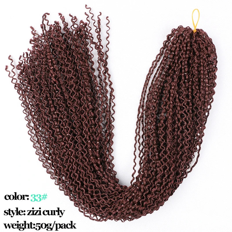 Full Star Curly ZIZI Box Braids 22" Crochet Braids Synthetic Hair Extensions Long Green Blue Pink Red Pre-Looped Twisted Hair