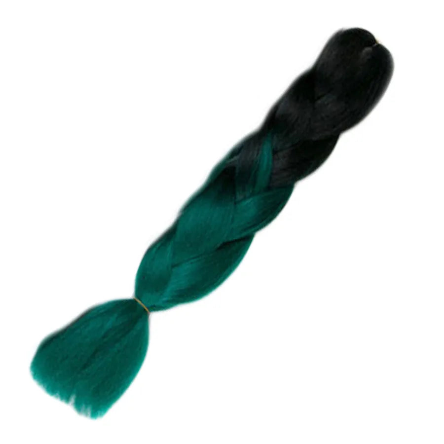 VERVES Ombre Jumbo Braids — 24" 100 g Two-Tone Synthetic Braiding Hair (Pink/Black/Blue)