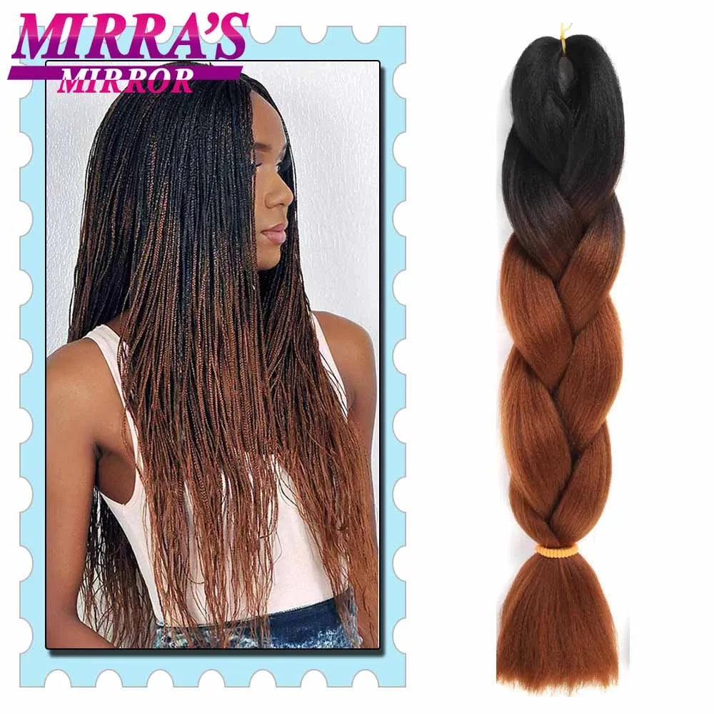 Synthetic Braiding Hair 24 Inch Kanekalon Braids Extensions Ombre Hair for Box Braid Crochet Jumbo Braiding Hair Pre Stretched