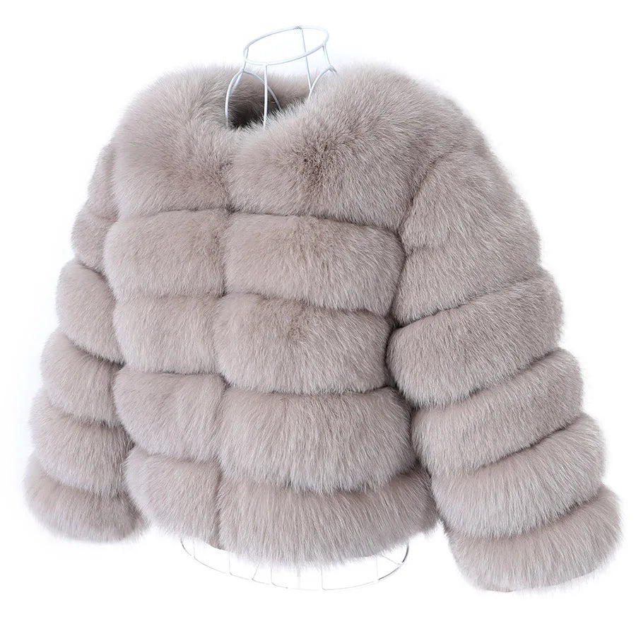 2025 MAOMAOKONG Natural Real Fox Fur Coat Women's Jackets Winter Furry Vest Luxury Beige Khaki Short Leather Female Clothing