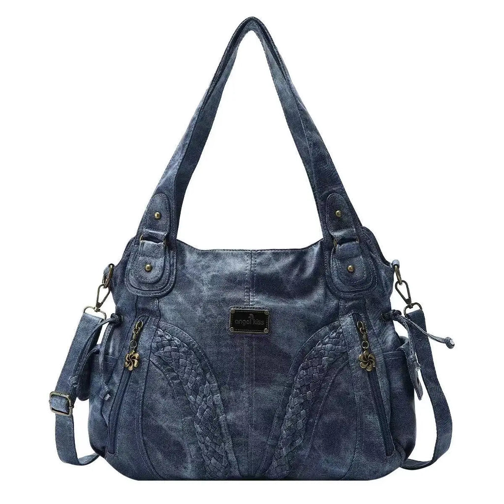 Angel kiss Women Handbags Satchel Top-handle Handbag 2023 PU Shoulder Bag Soft Dumpling Pack Multi-pockets Shoulder Purse Bags