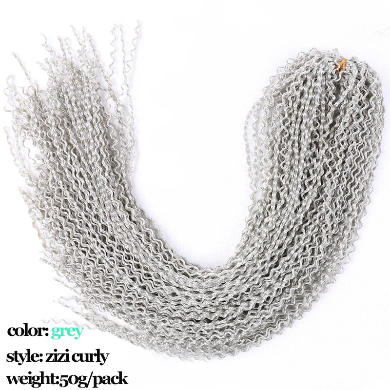 Full Star Curly ZIZI Box Braids 22" Crochet Braids Synthetic Hair Extensions Long Green Blue Pink Red Pre-Looped Twisted Hair