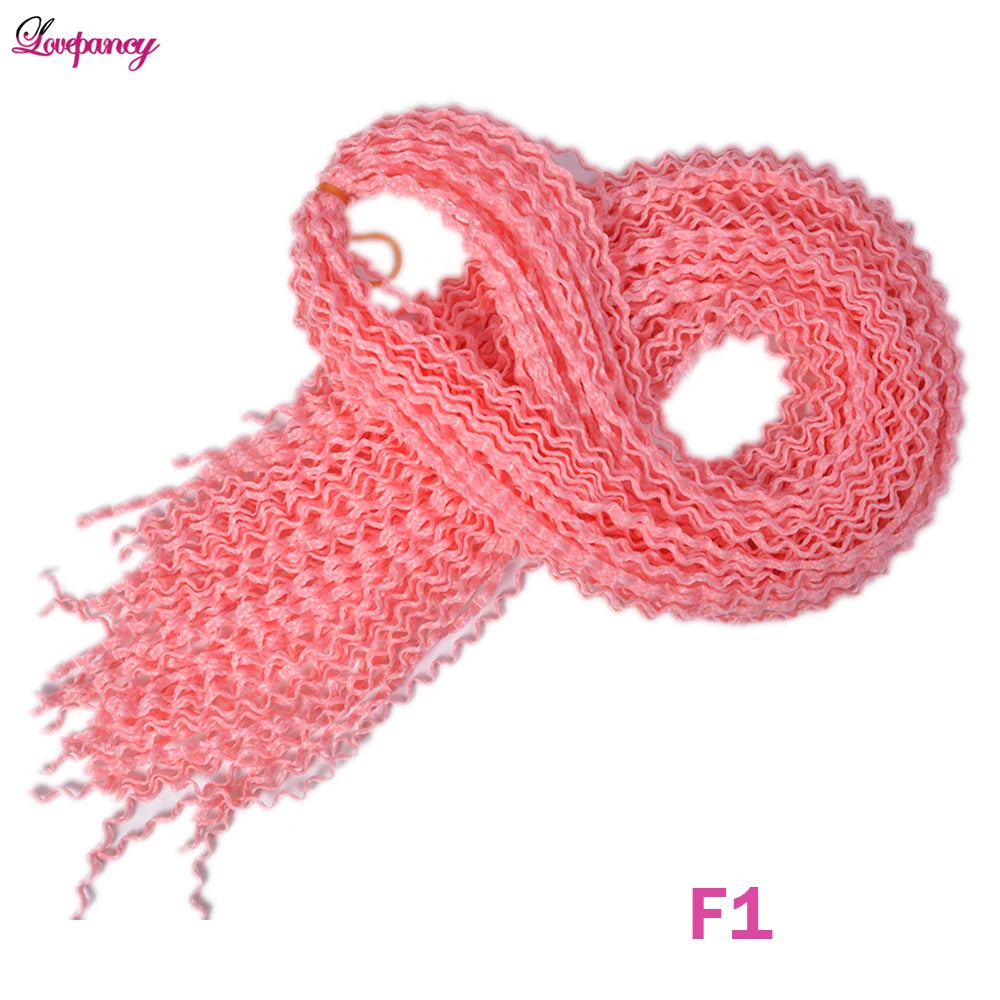 Synthetic Zizi Braids Crochet Box Braiding Hair Extensions White Black 28 Inch Long Curly Crochet Braiding Hair For Women 50g