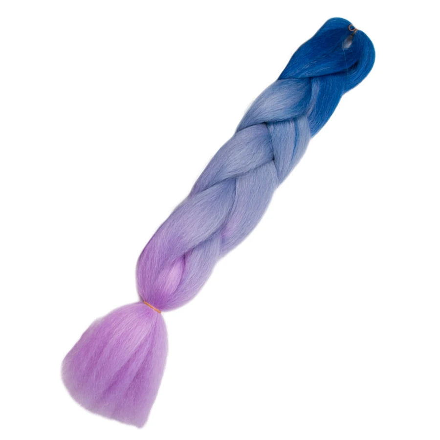 VERVES Ombre Jumbo Braids — 24" 100 g Two-Tone Synthetic Braiding Hair (Pink/Black/Blue)