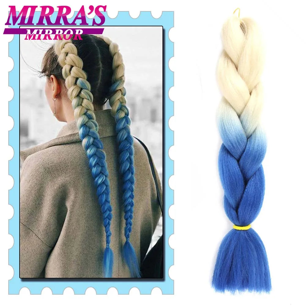 Synthetic Braiding Hair 24 Inch Kanekalon Braids Extensions Ombre Hair for Box Braid Crochet Jumbo Braiding Hair Pre Stretched