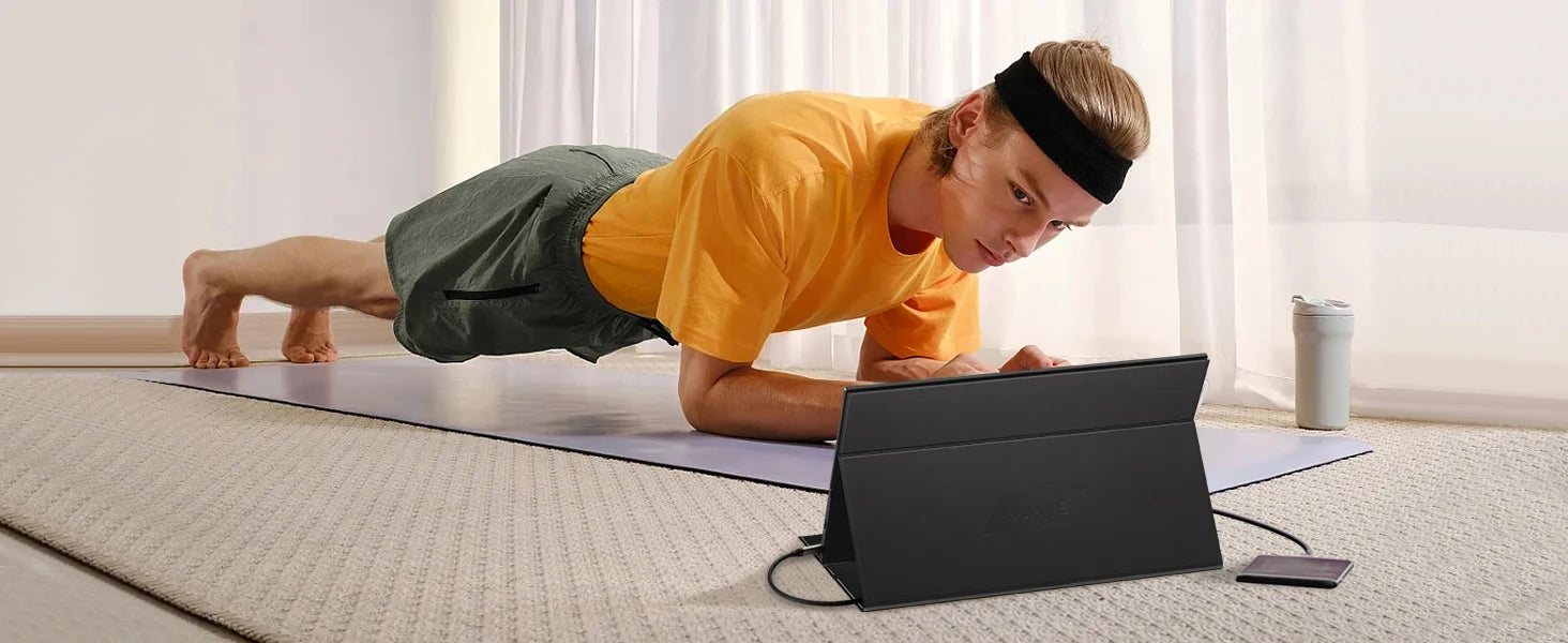 15.6" Portable Monitor — 1080p IPS | 72% NTSC / 100% sRGB | Dual USB-C + mini HDMI | Speakers