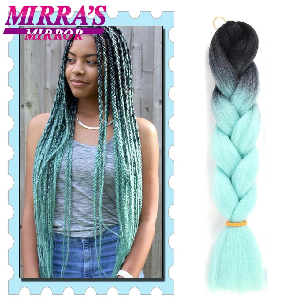 Synthetic Braiding Hair 24 Inch Kanekalon Braids Extensions Ombre Hair for Box Braid Crochet Jumbo Braiding Hair Pre Stretched