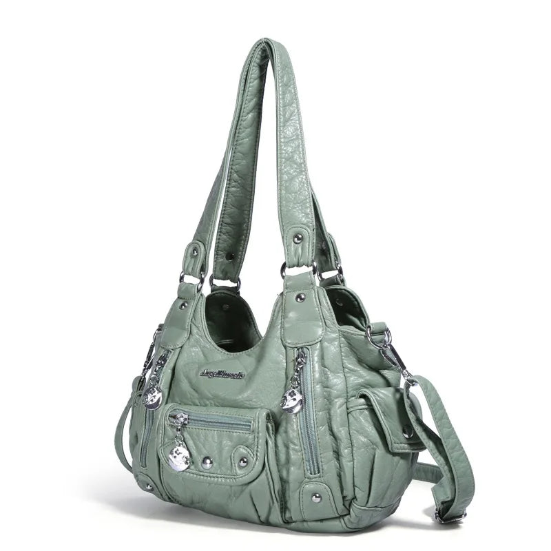 Bag Fashion Women Handbag PU Leather Shoulder Bag Brown Leopard Top-handle Handbag Female Satchel Ladies Shoulder Bags