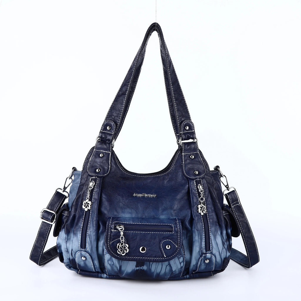 Women Handbags Satchel Top-handle Handbag Small PU Shoulder Bag 12.5”x4.4” Dumpling Pack Multi-pockets Shoulder Bags