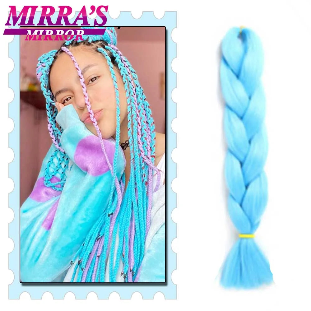 Synthetic Braiding Hair 24 Inch Kanekalon Braids Extensions Ombre Hair for Box Braid Crochet Jumbo Braiding Hair Pre Stretched