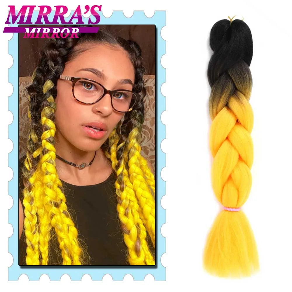 Synthetic Braiding Hair 24 Inch Kanekalon Braids Extensions Ombre Hair for Box Braid Crochet Jumbo Braiding Hair Pre Stretched