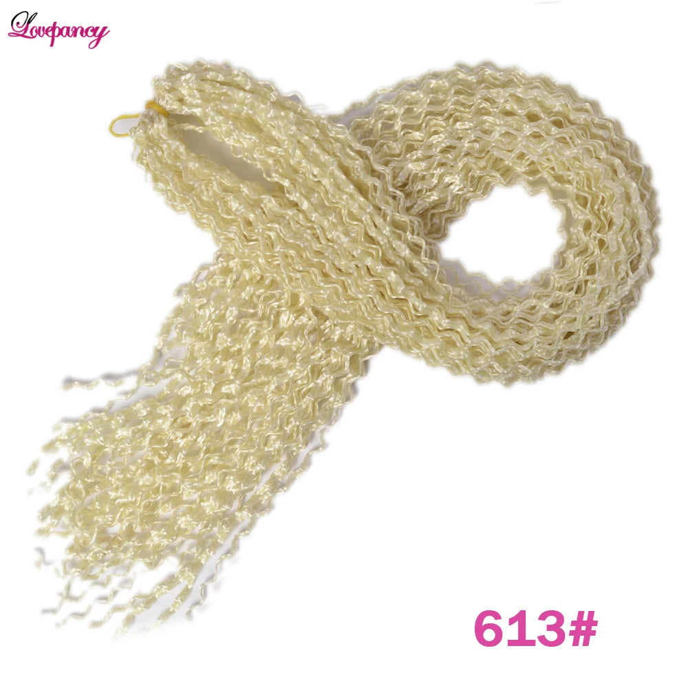 Synthetic Zizi Braids Crochet Box Braiding Hair Extensions White Black 28 Inch Long Curly Crochet Braiding Hair For Women 50g