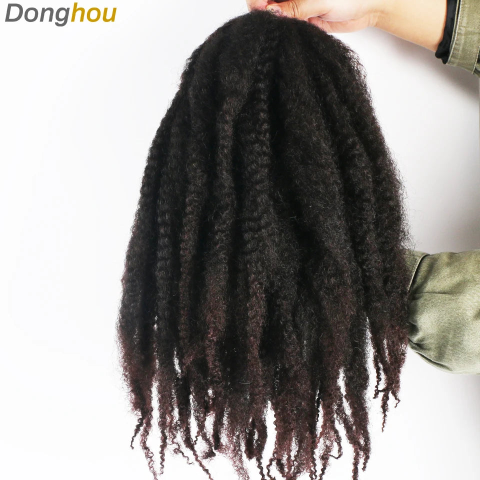 DONGHOU Marley Twist Braiding Hair — 18" Synthetic Afro Twist for Faux Locs & Crochet (1–6 Packs)