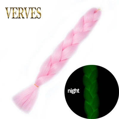 VERVES Ombre Jumbo Braids — 24" 100 g Two-Tone Synthetic Braiding Hair (Pink/Black/Blue)